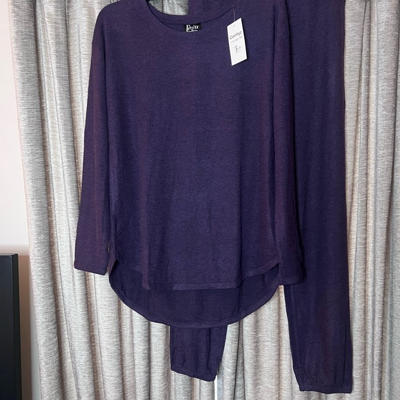 NWT Felina Deep Purple Comfyz Long Sleeve Lounge Set Size Medium - Picture 3 of 16